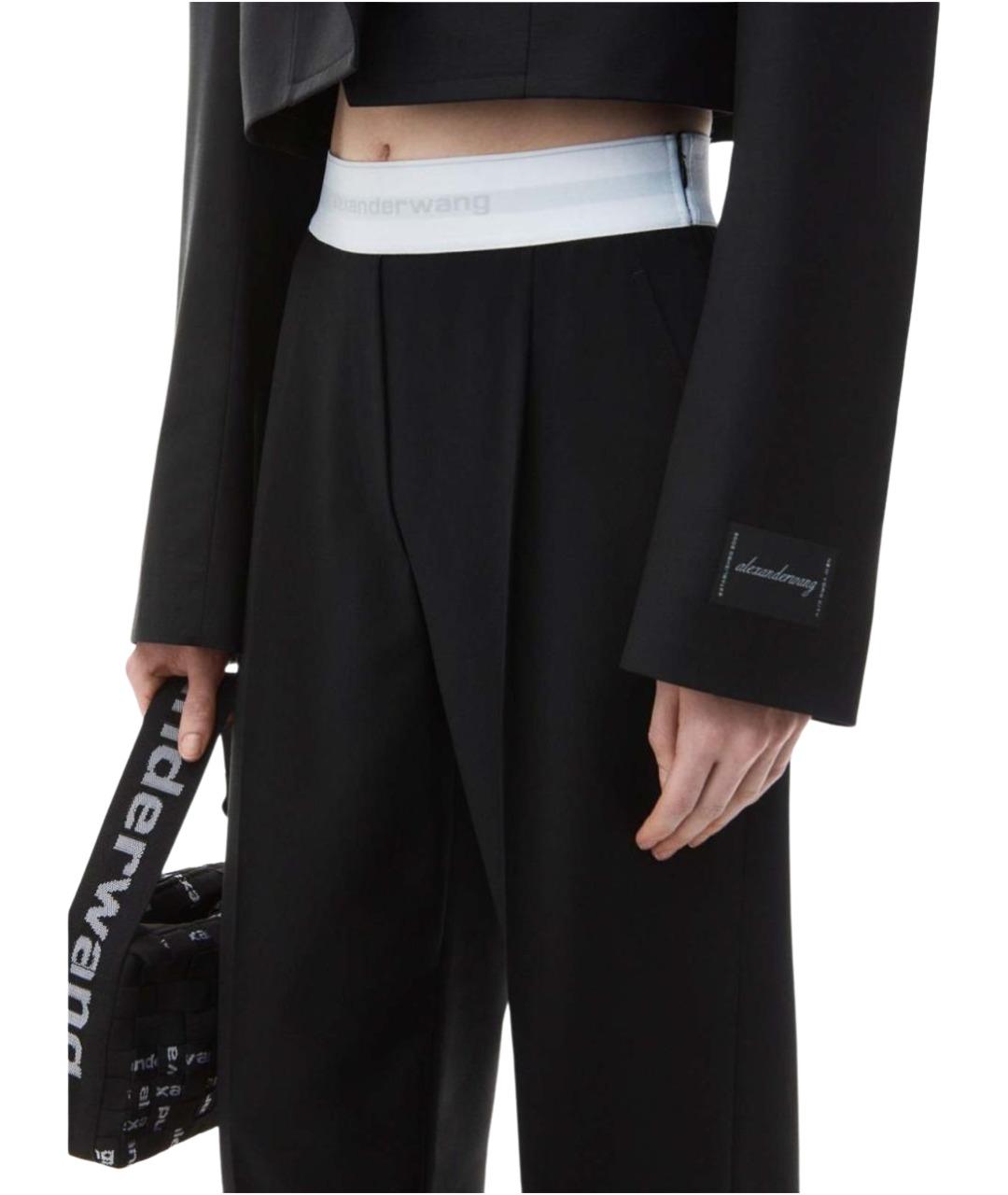 ALEXANDER WANG Черные шерстяные брюки широкие, фото 4