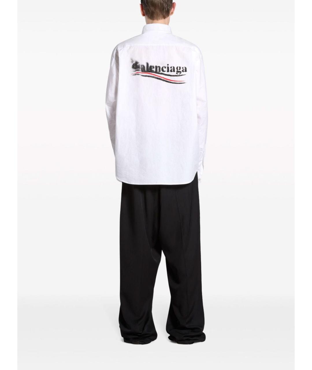 BALENCIAGA Белая хлопковая классическая рубашка, фото 2