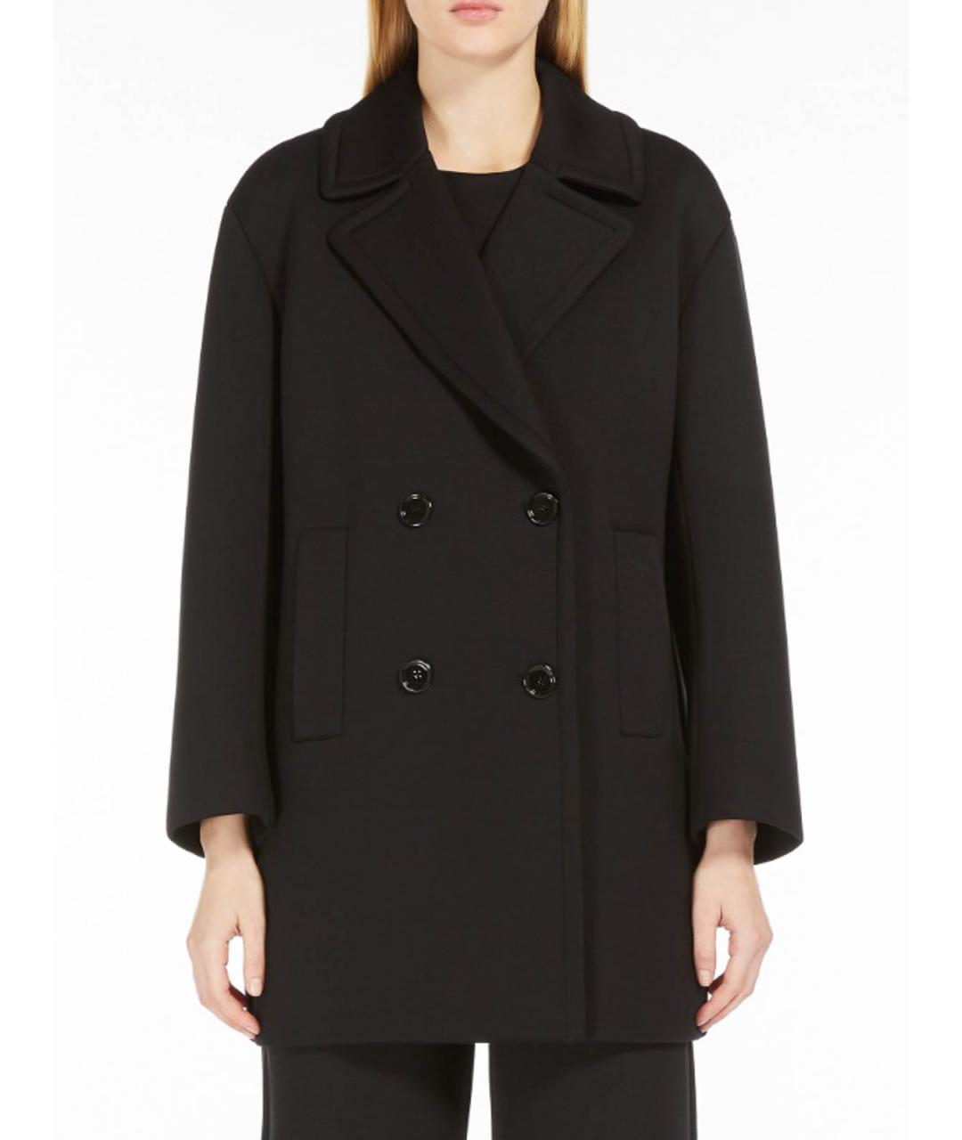 'S MAX MARA Черное вискозное пальто, фото 4