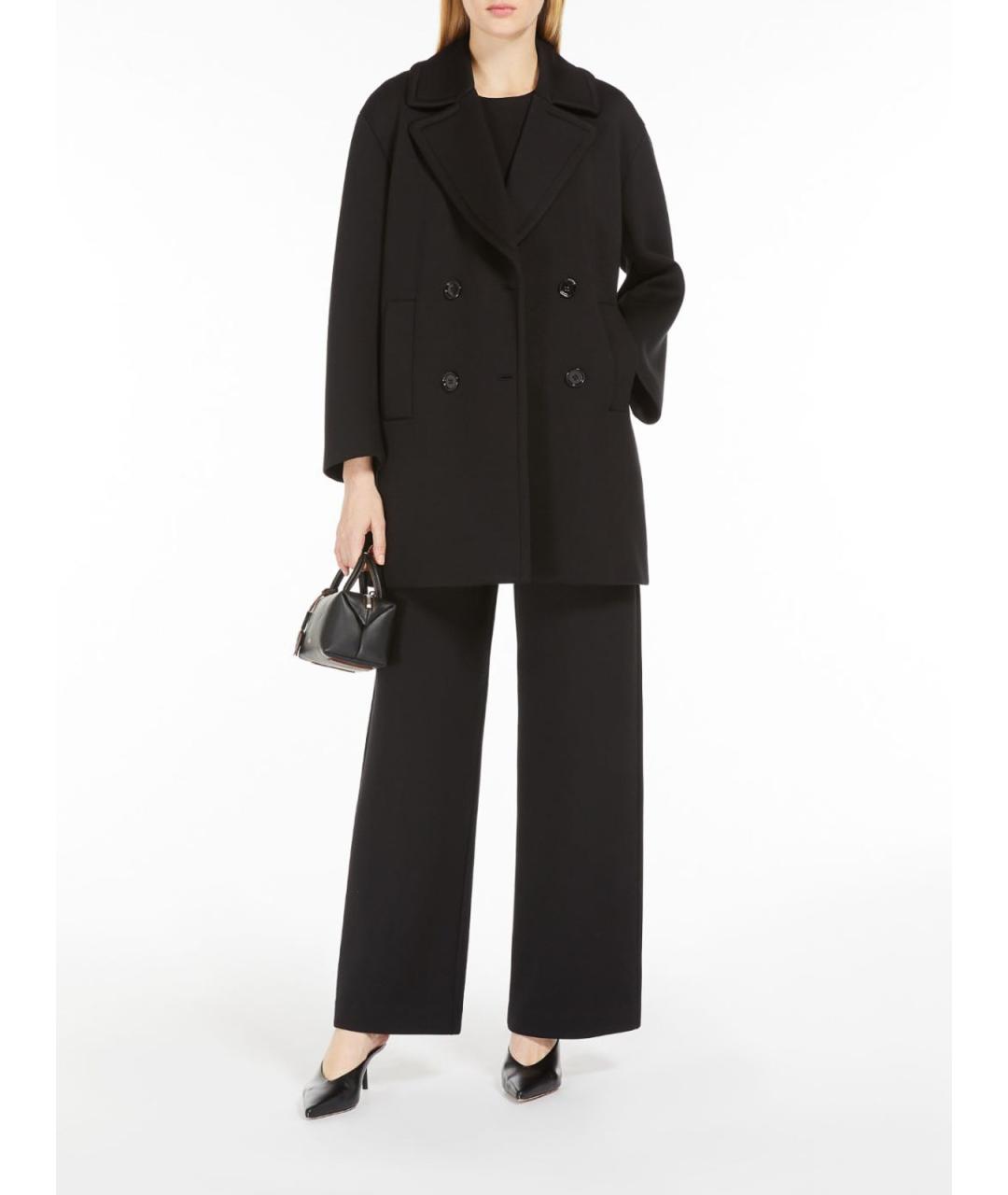 'S MAX MARA Черное вискозное пальто, фото 3