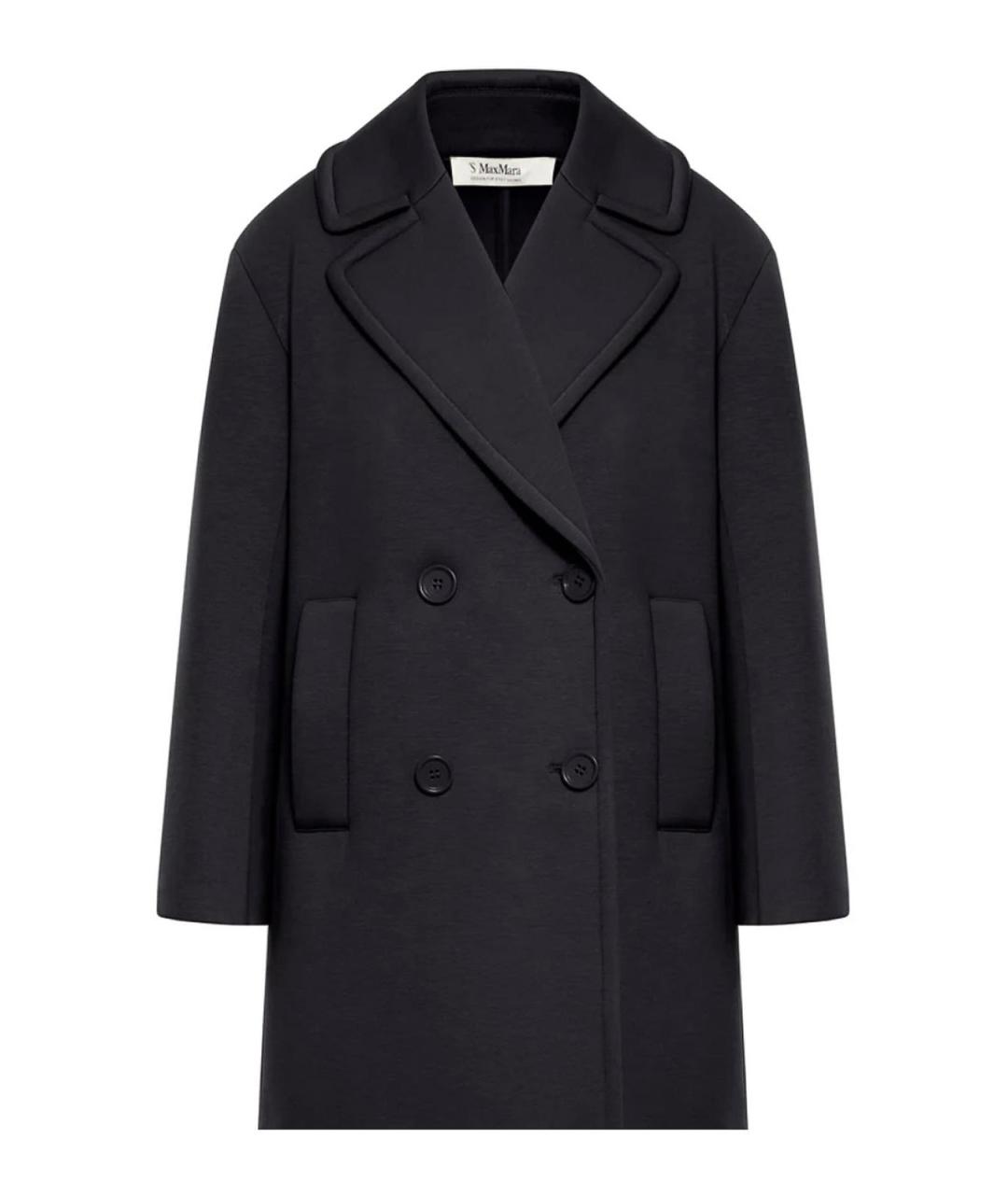 'S MAX MARA Черное вискозное пальто, фото 1