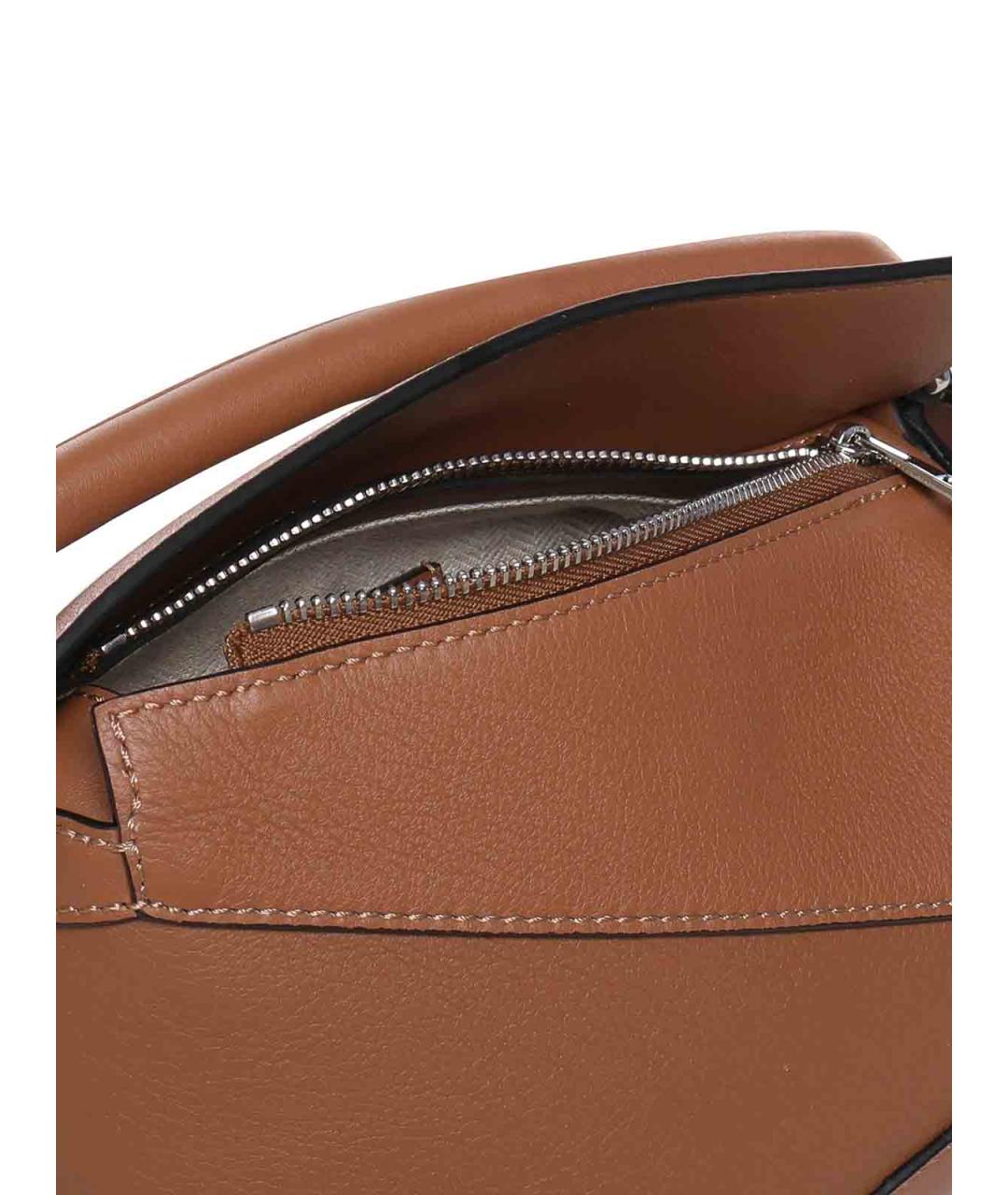 LOEWE Коричневая кожаная сумка через плечо, фото 4
