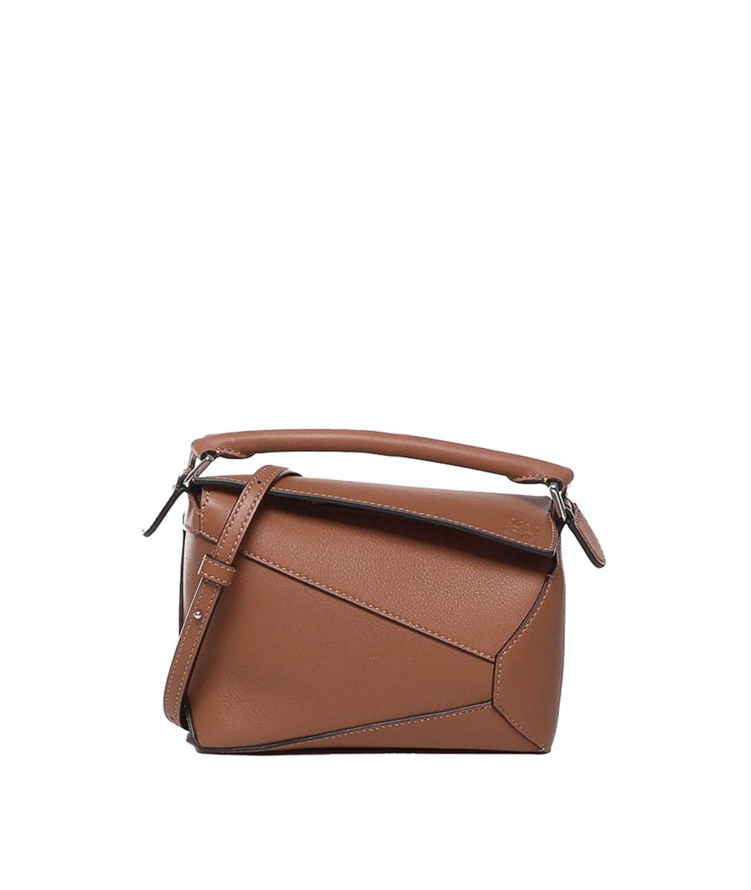LOEWE Коричневая кожаная сумка через плечо, фото 1
