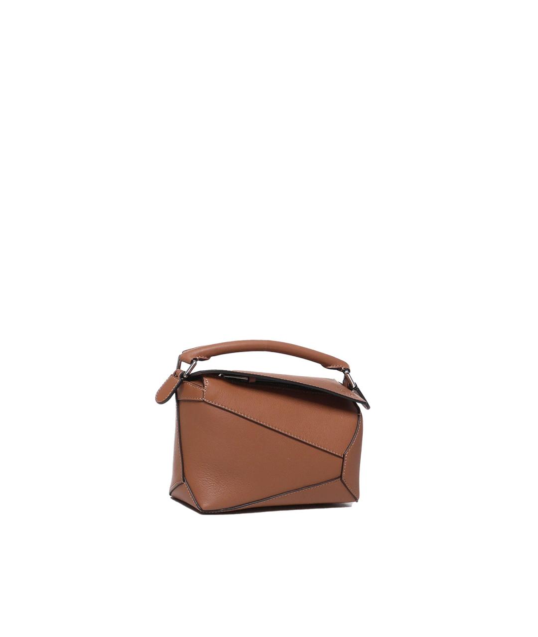 LOEWE Коричневая кожаная сумка через плечо, фото 3