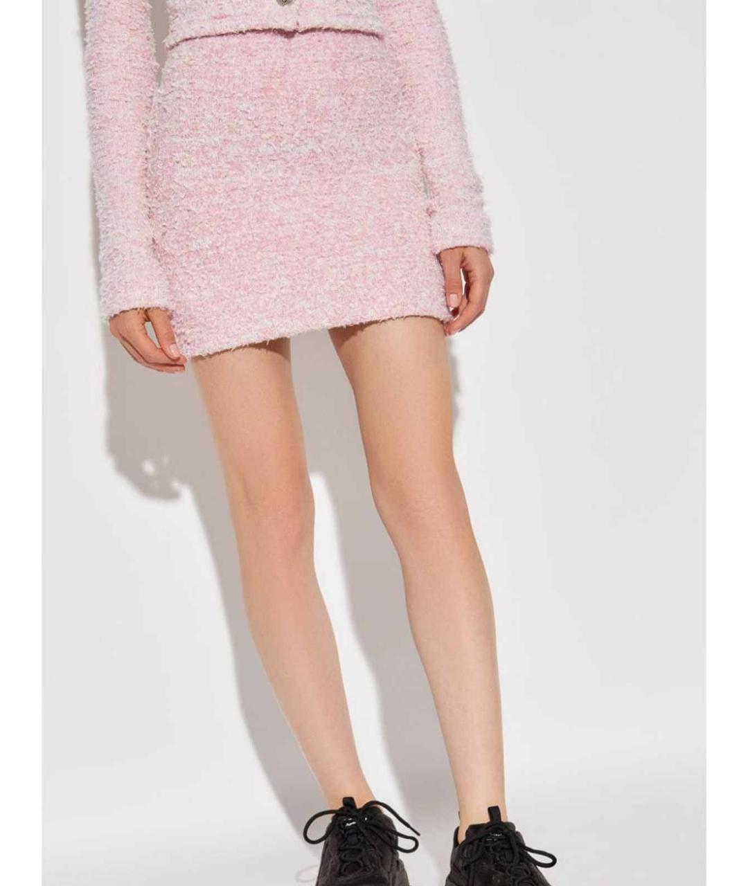 BALENCIAGA Розовая хлопковая юбка мини, фото 5