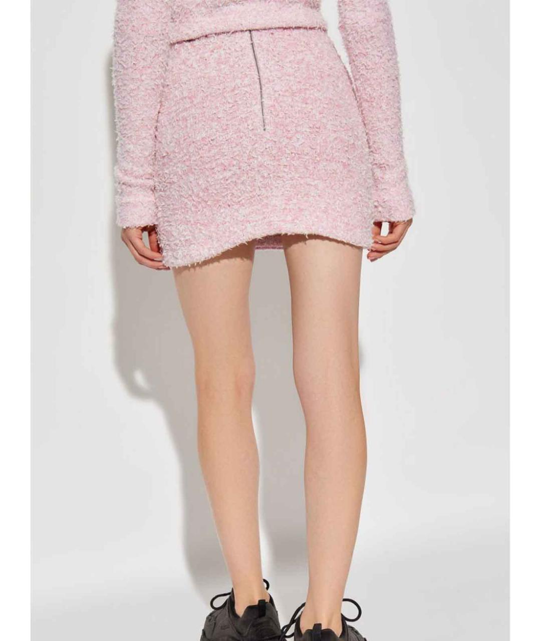 BALENCIAGA Розовая хлопковая юбка мини, фото 4