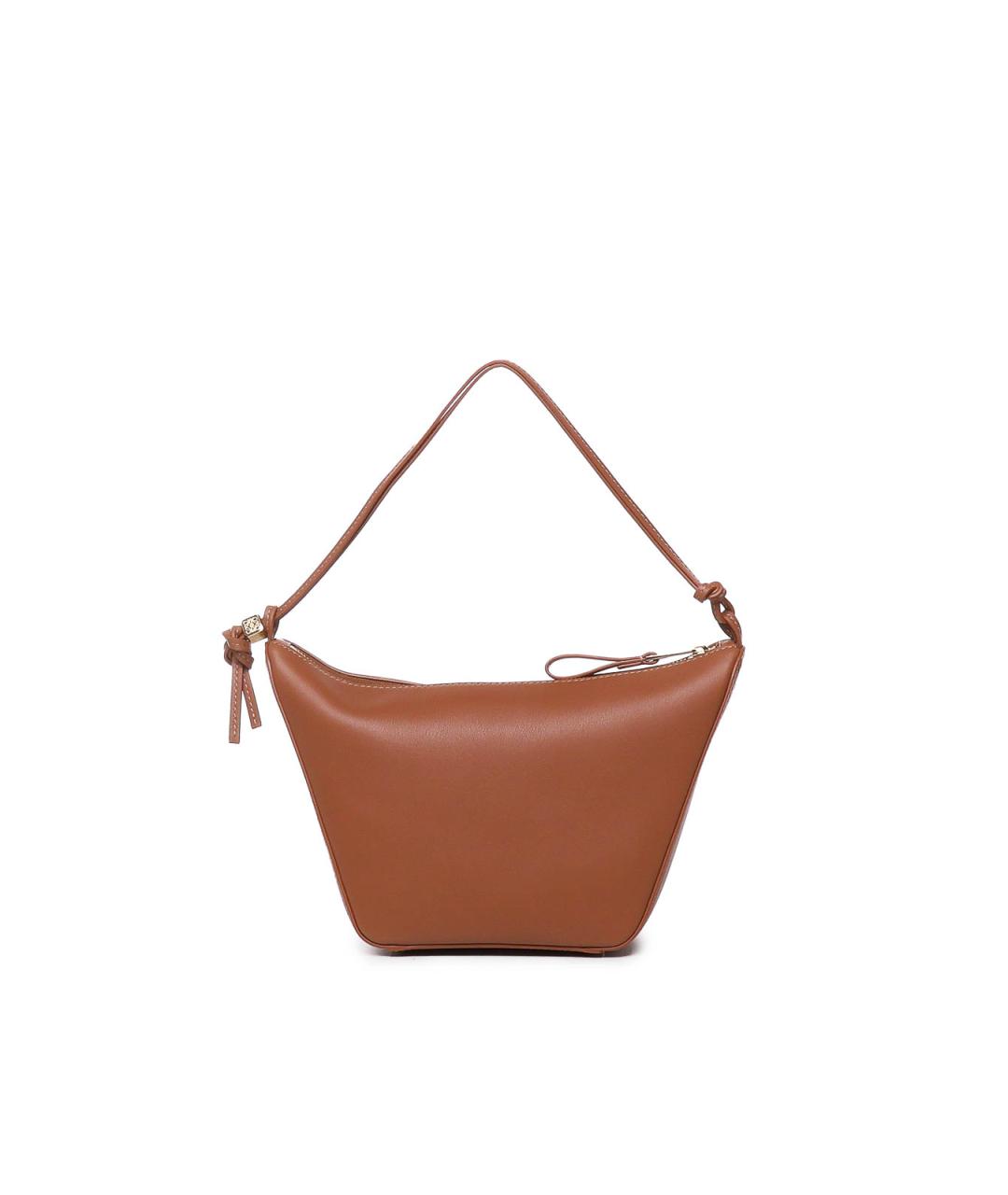 LOEWE Коричневая кожаная сумка через плечо, фото 2