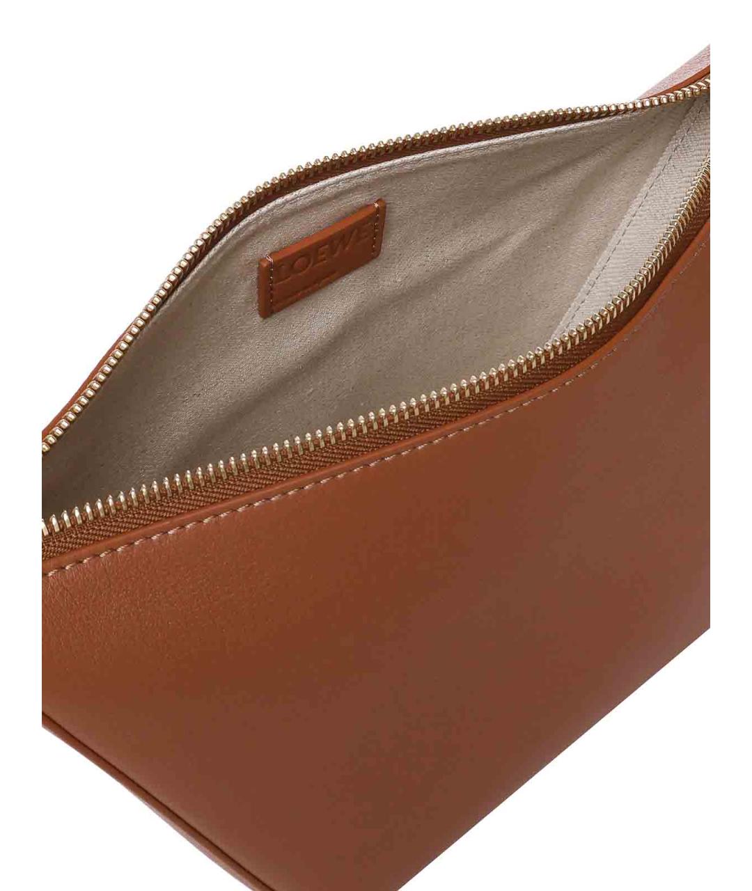 LOEWE Коричневая кожаная сумка через плечо, фото 4