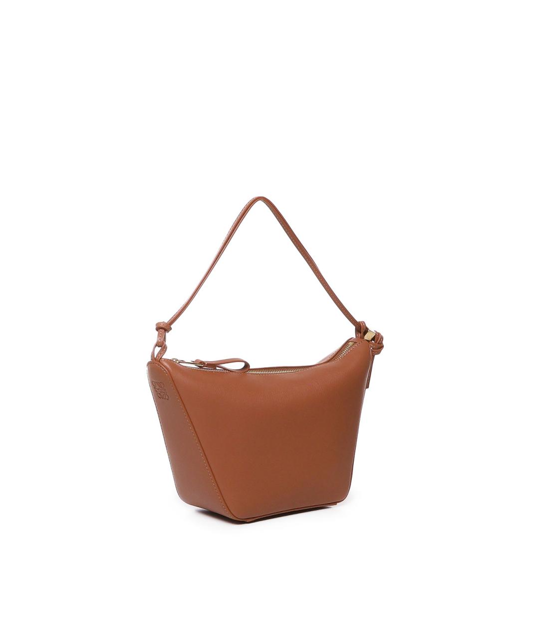 LOEWE Коричневая кожаная сумка через плечо, фото 3