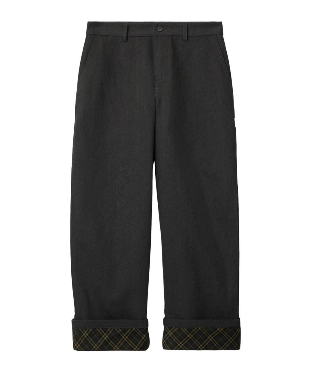 BURBERRY Черные хлопковые повседневные брюки, фото 1