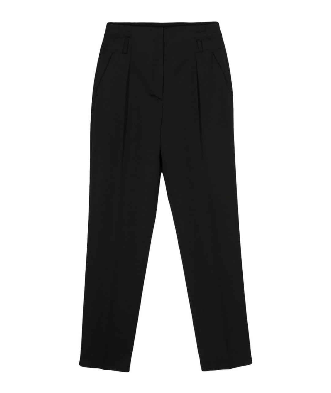 MAX MARA Черные шерстяные брюки узкие, фото 1