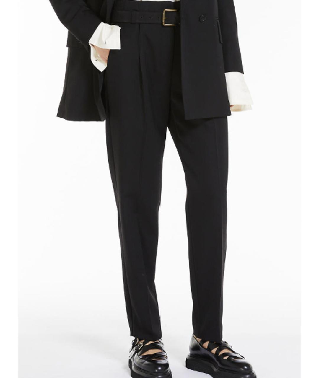 MAX MARA Черные шерстяные брюки узкие, фото 3