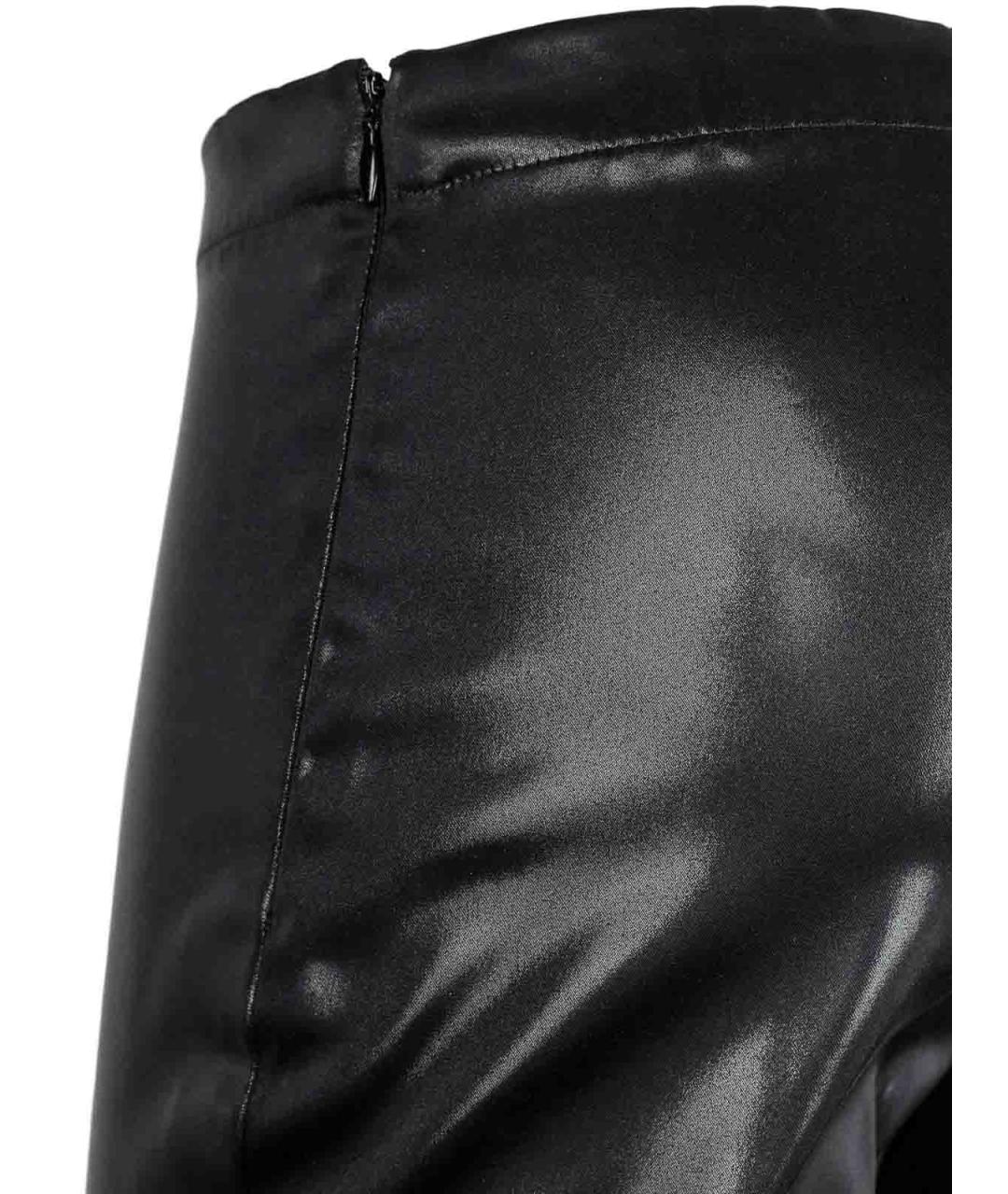 DSQUARED2 Черные кожаные брюки широкие, фото 6