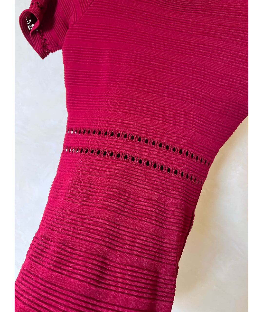 SANDRO Бордовое вискозное коктейльное платье, фото 4