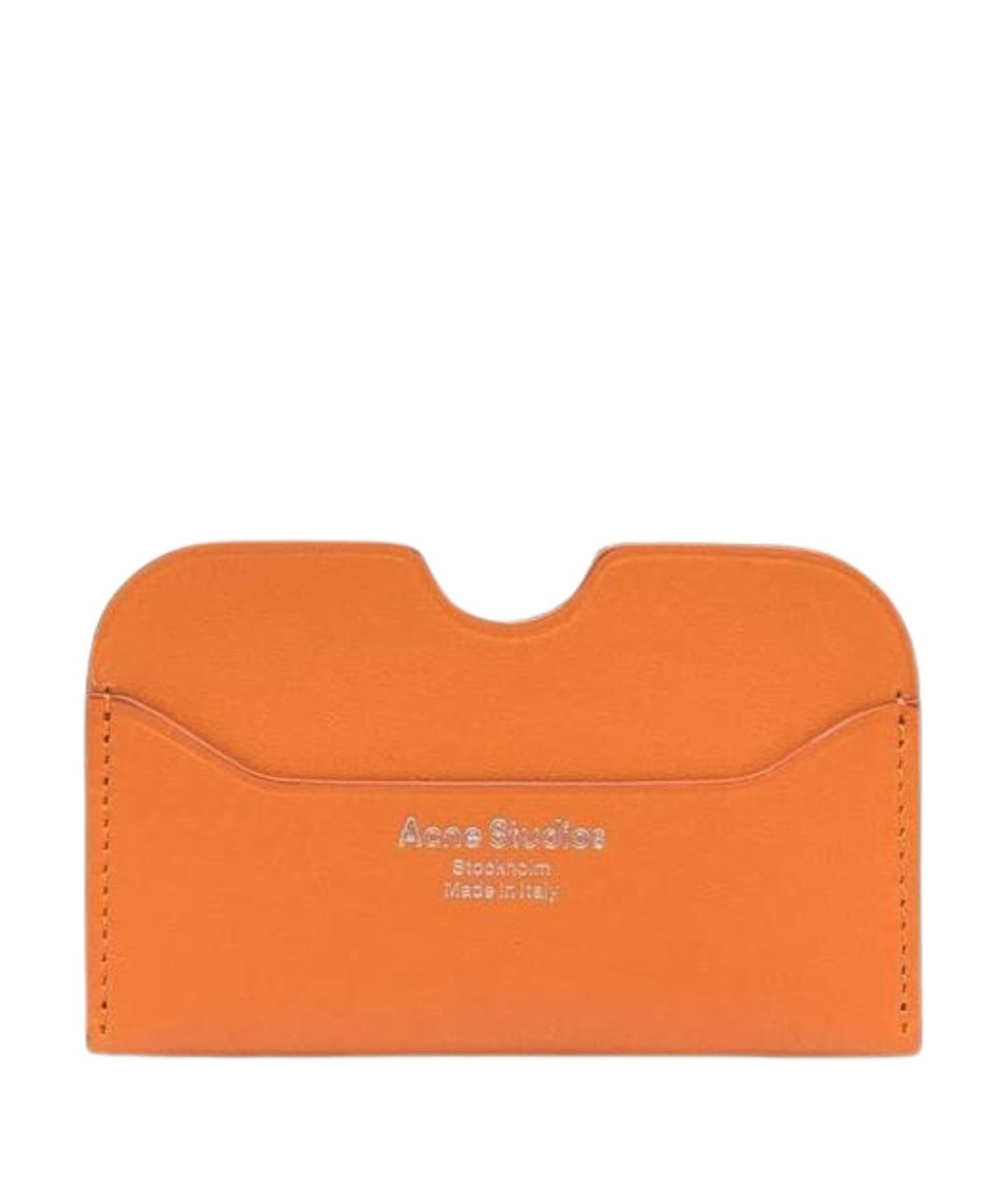 ACNE STUDIOS Оранжевый кожаный кардхолдер, фото 1