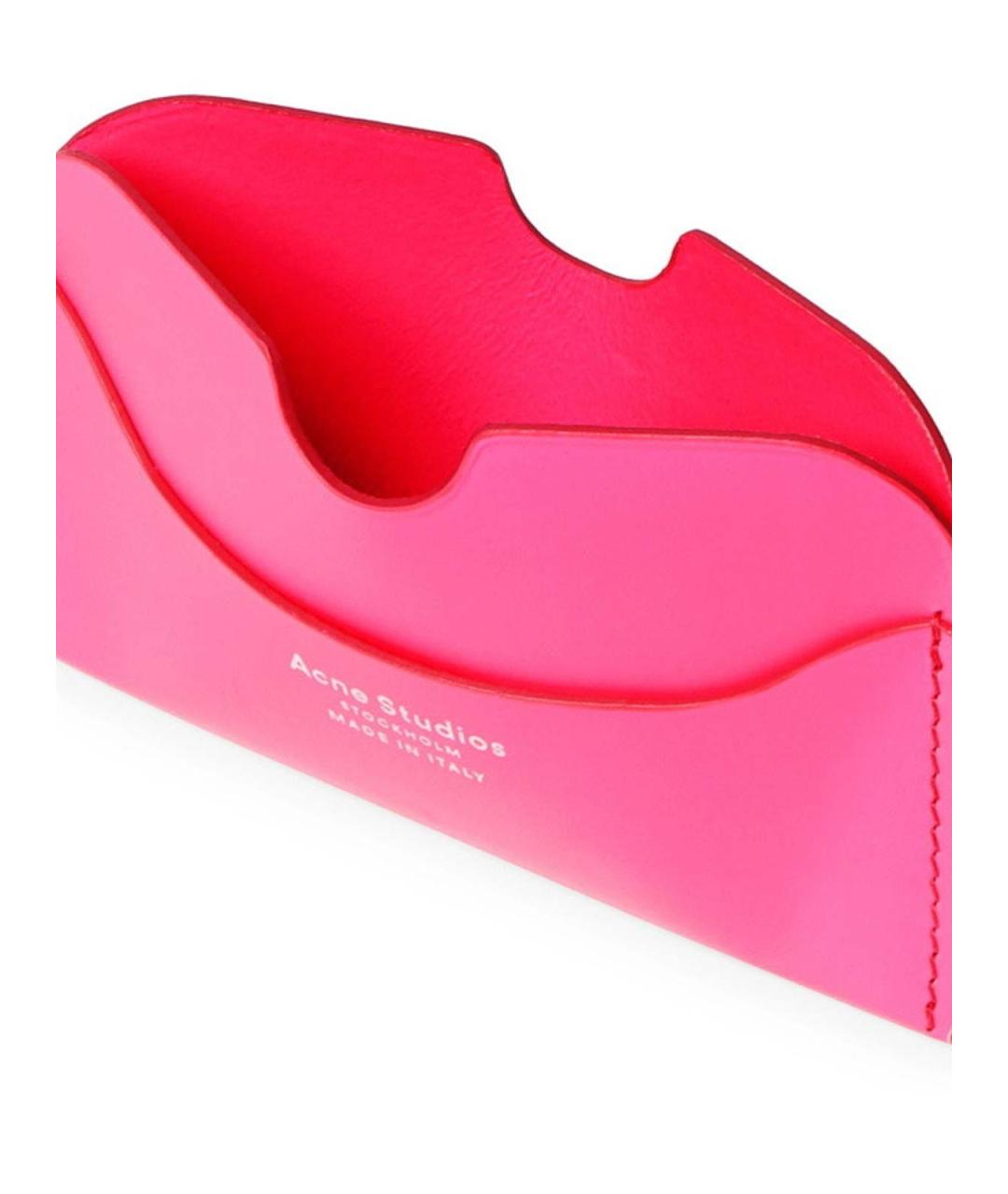 ACNE STUDIOS Розовый кожаный кардхолдер, фото 2