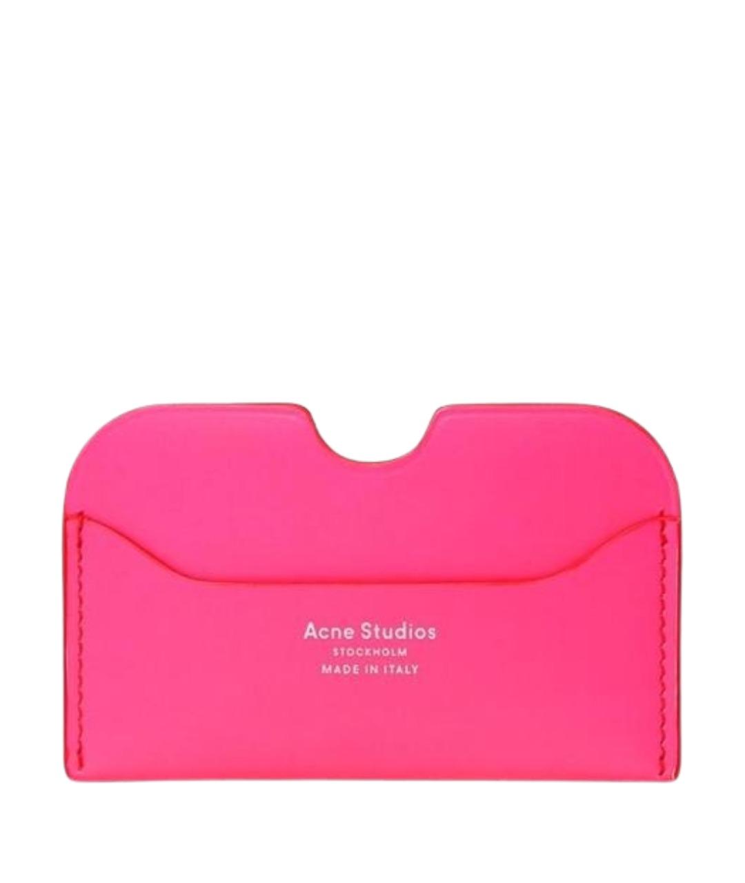 ACNE STUDIOS Розовый кожаный кардхолдер, фото 1