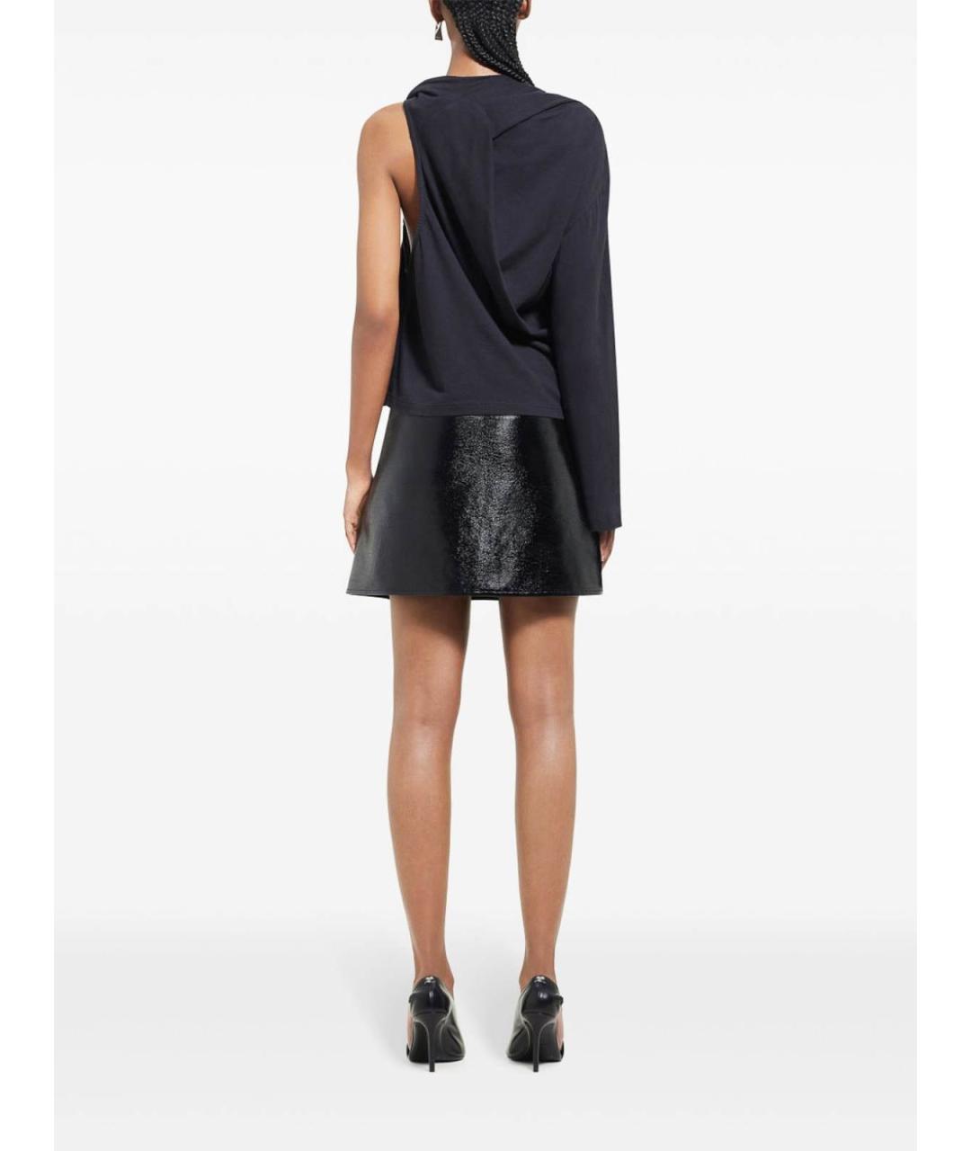 COURREGES Черная хлопковая юбка мини, фото 4