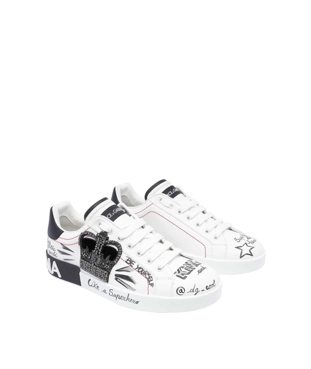 DOLCE&GABBANA Мульти кожаные низкие кроссовки / кеды, фото 2