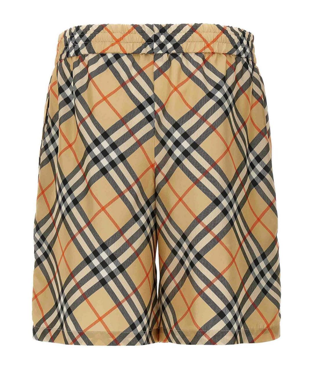 BURBERRY Бежевые шелковые шорты, фото 2
