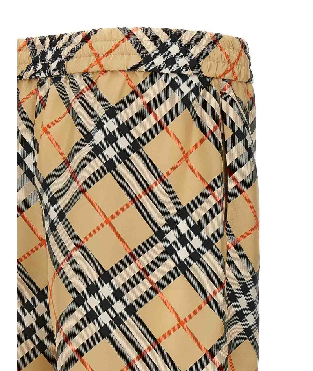 BURBERRY Бежевые шелковые шорты, фото 4