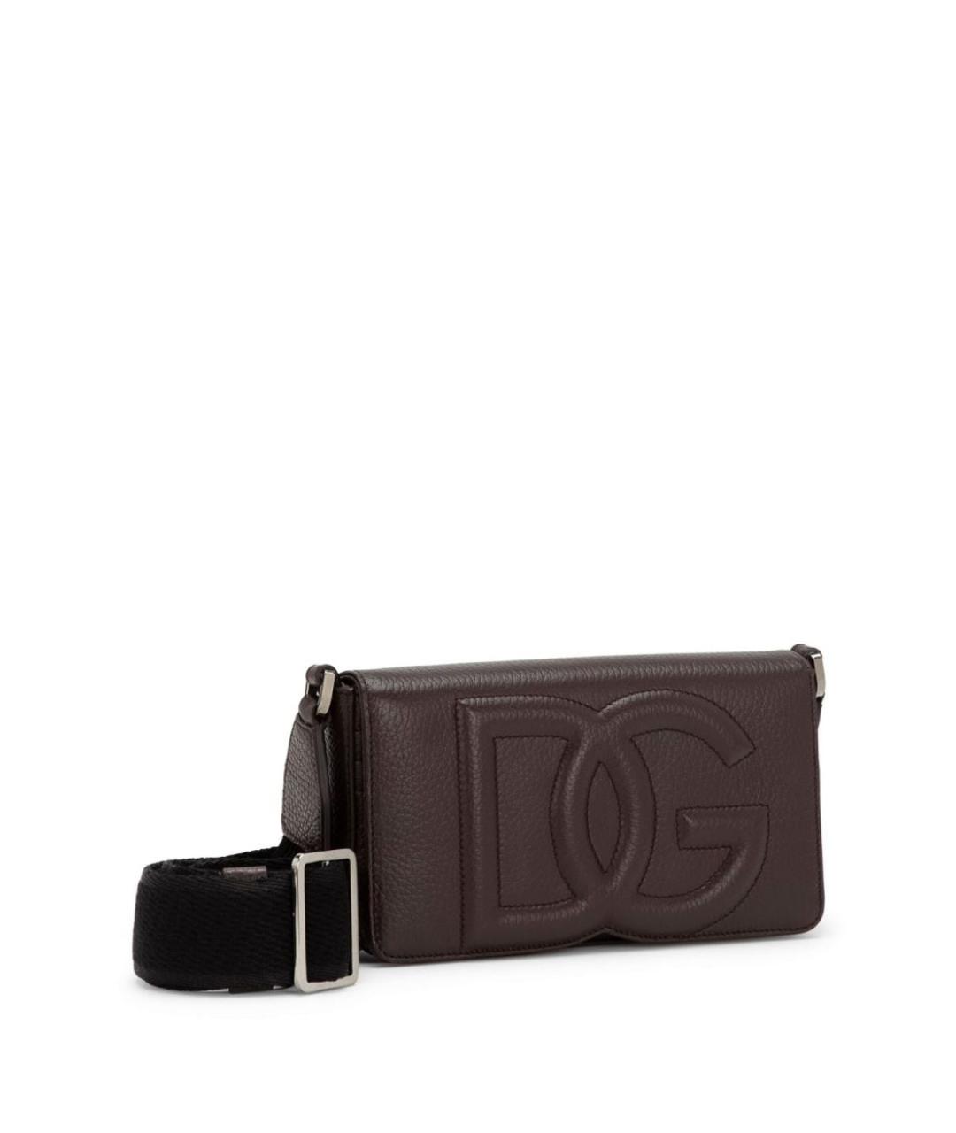 DOLCE&GABBANA Коричневая кожаная сумка на плечо, фото 3
