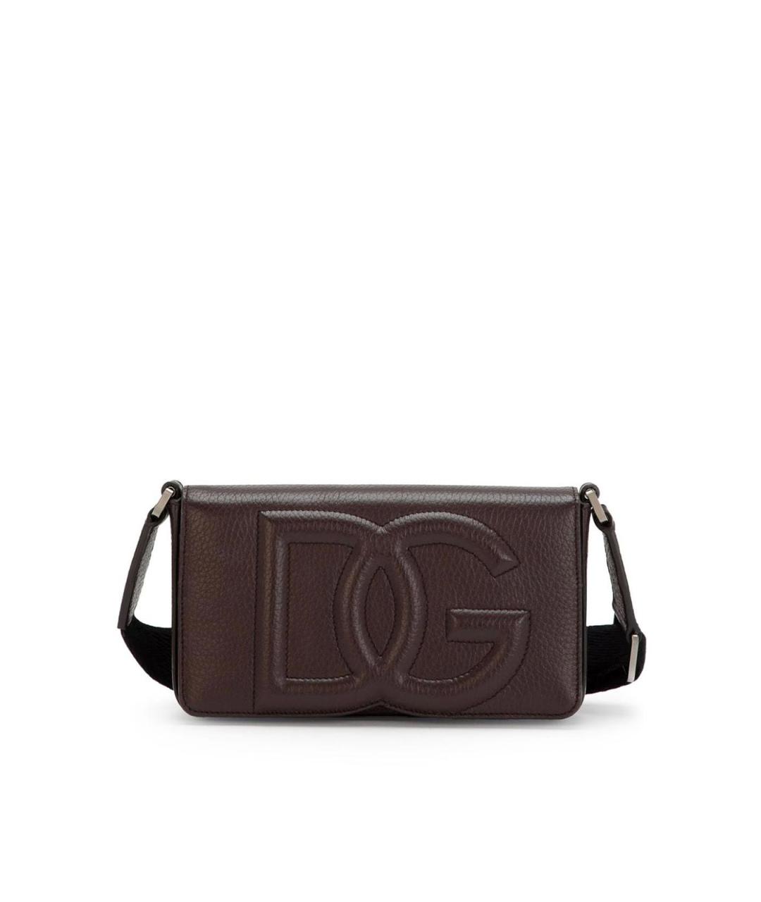 DOLCE&GABBANA Коричневая кожаная сумка на плечо, фото 1