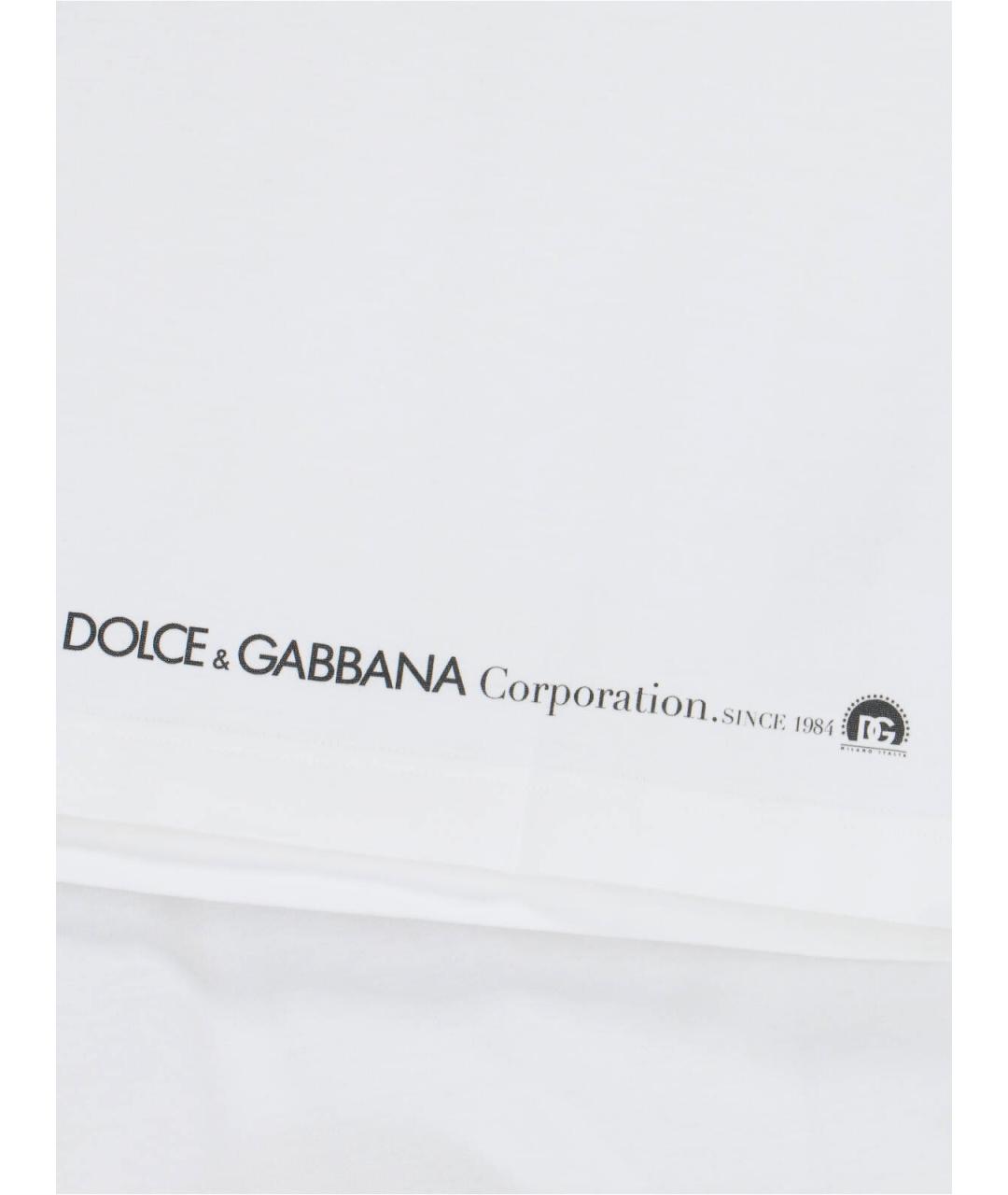 DOLCE&GABBANA Белая хлопковая футболка, фото 3