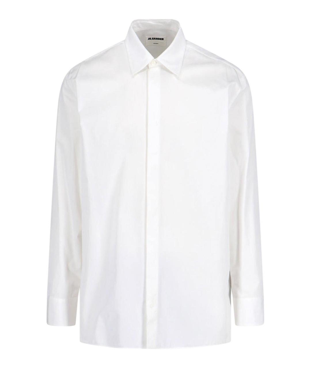 JIL SANDER Белая хлопковая классическая рубашка, фото 1