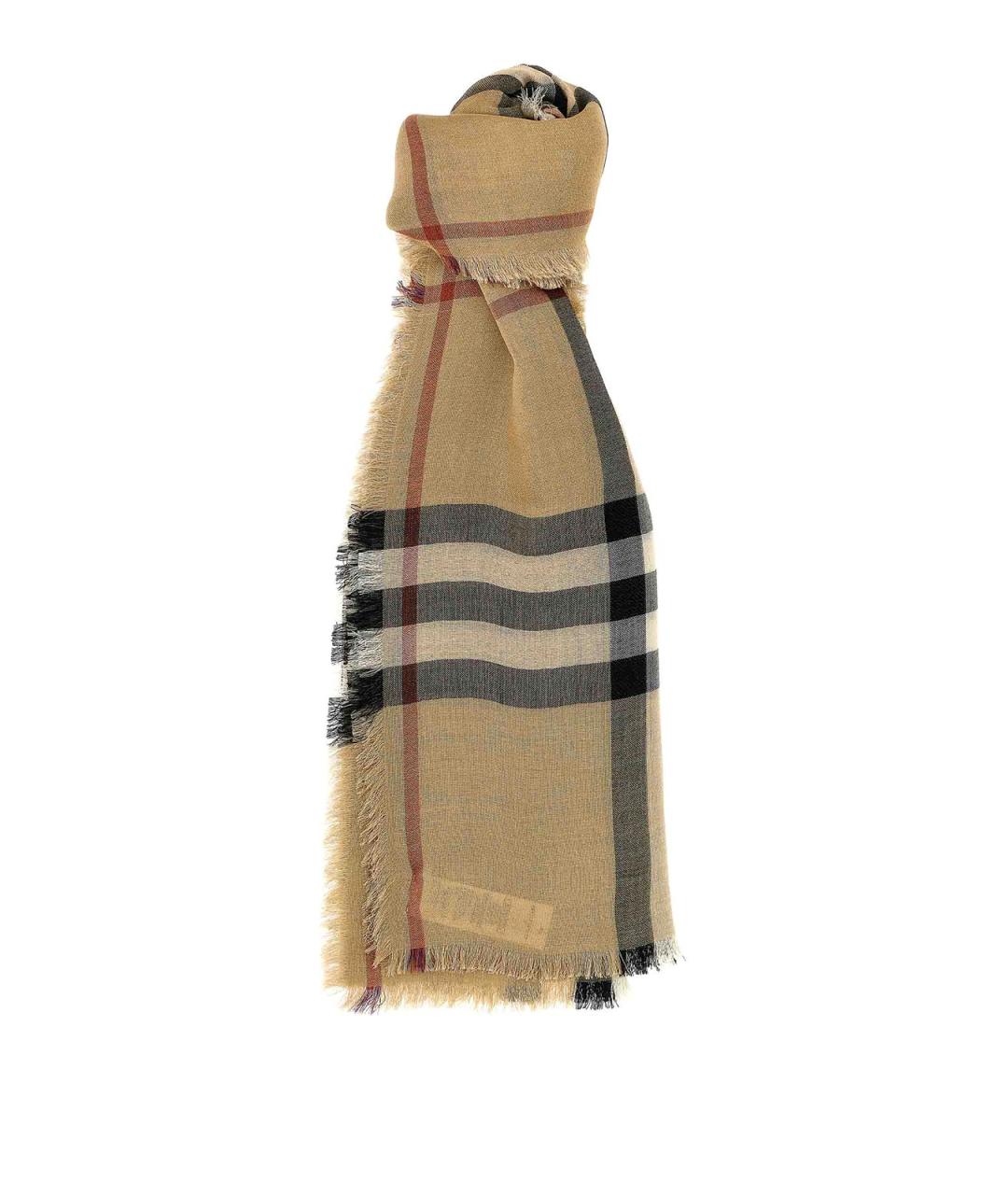 BURBERRY Бежевый шерстяной шарф, фото 1