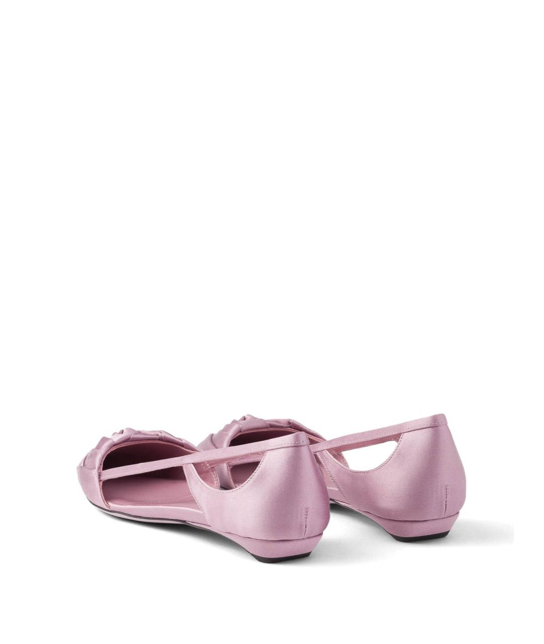 PRADA Розовые текстильные балетки, фото 3