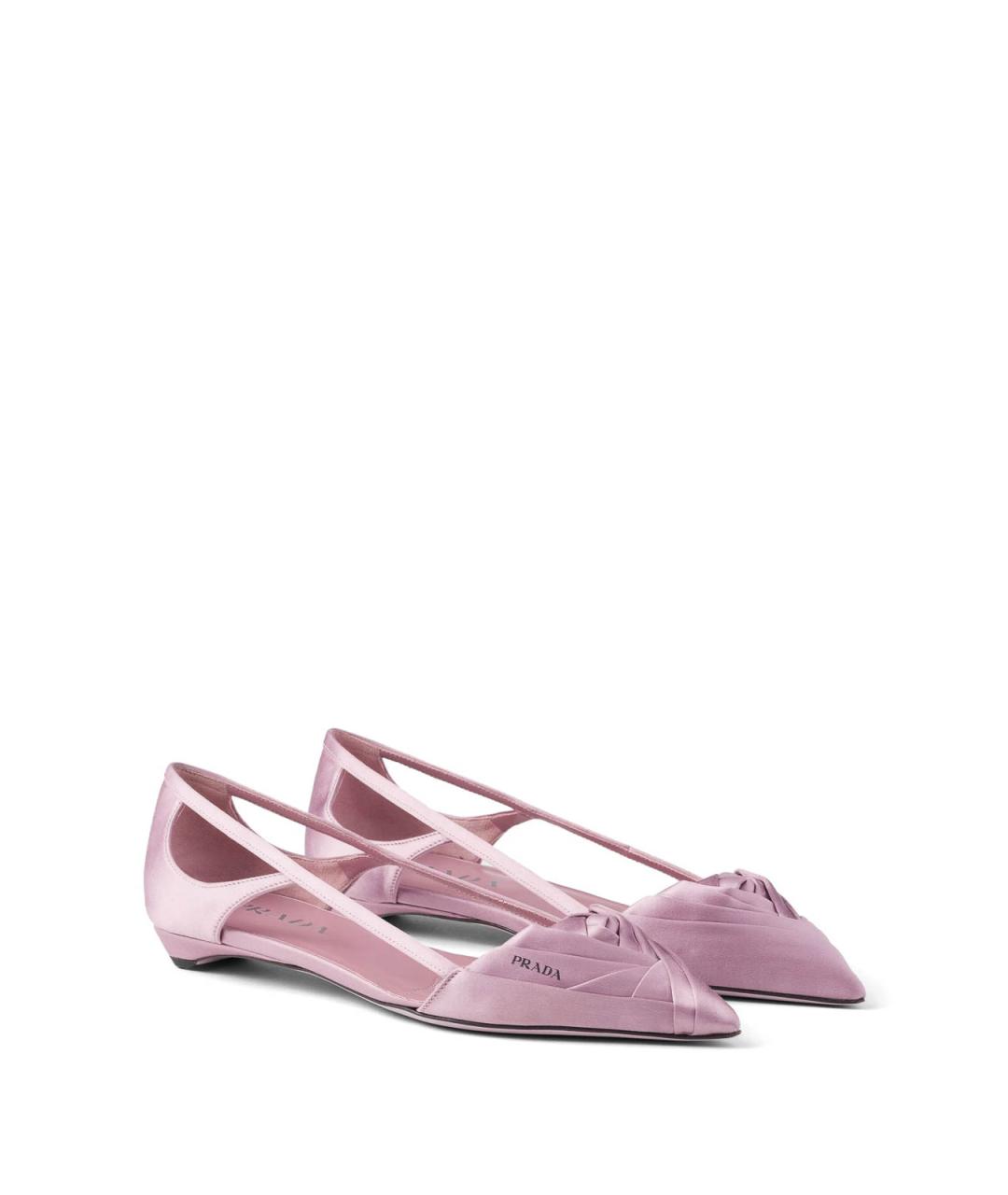 PRADA Розовые текстильные балетки, фото 2