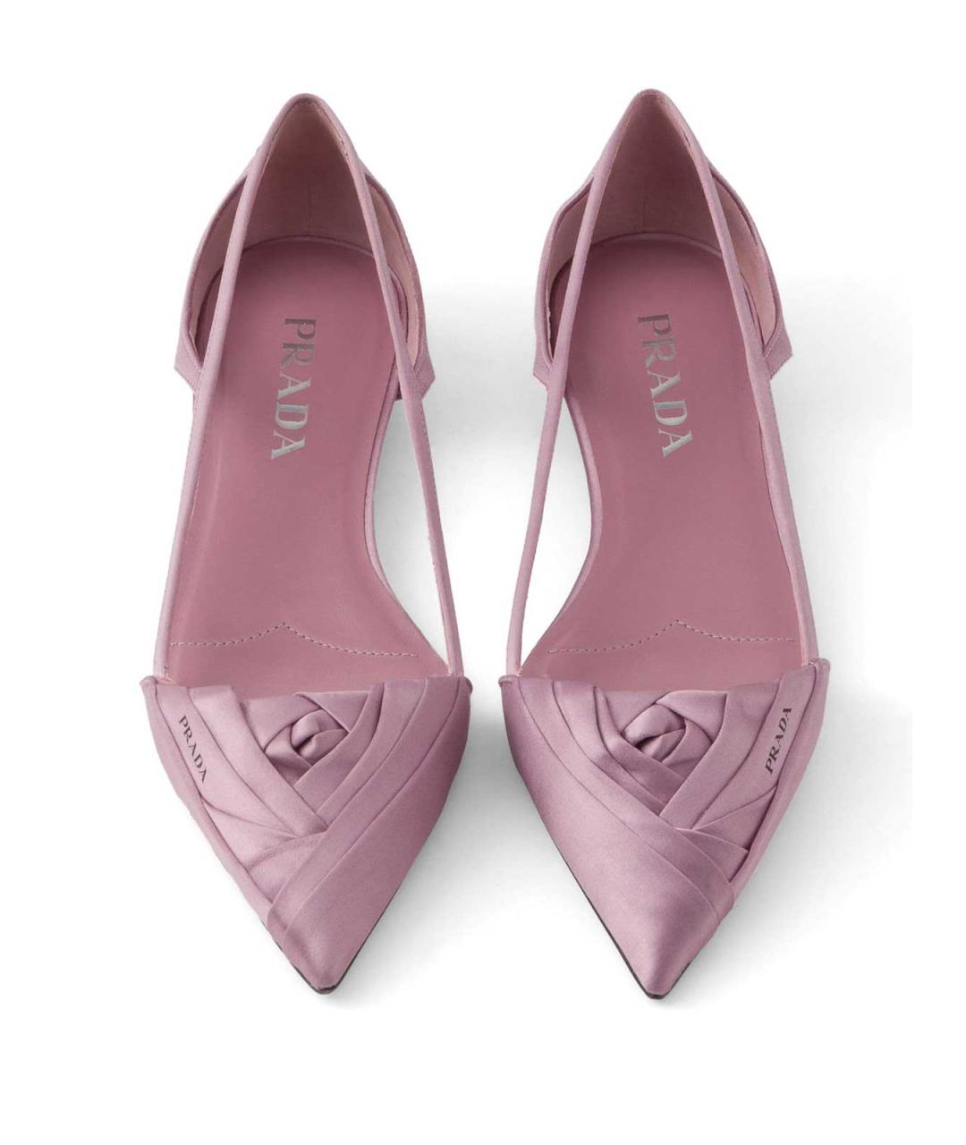 PRADA Розовые текстильные балетки, фото 4