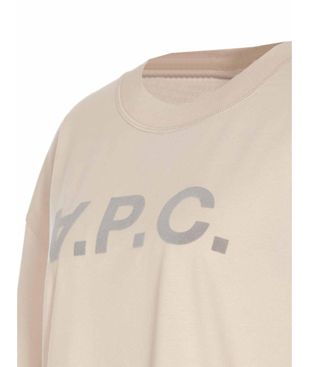 A.P.C. Бежевая хлопковая футболка, фото 3