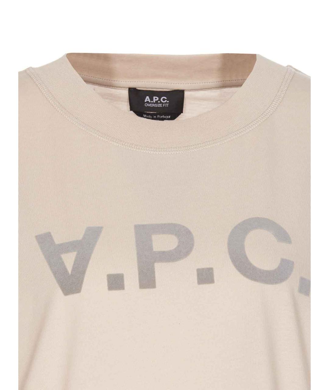 A.P.C. Бежевая хлопковая футболка, фото 4