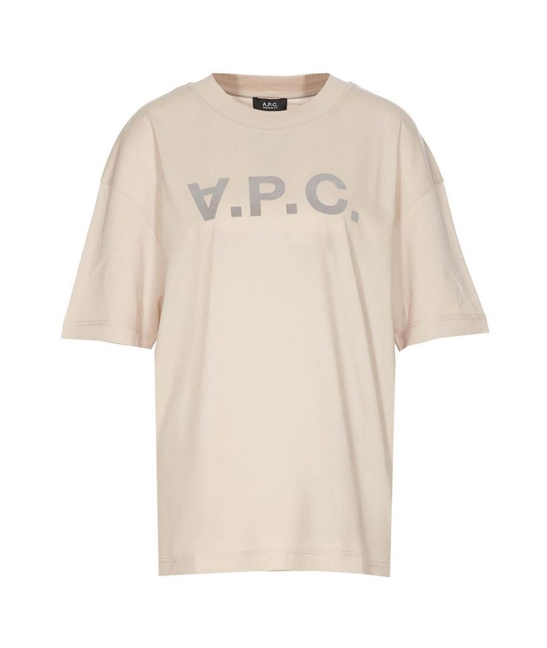 A.P.C. Бежевая хлопковая футболка, фото 1