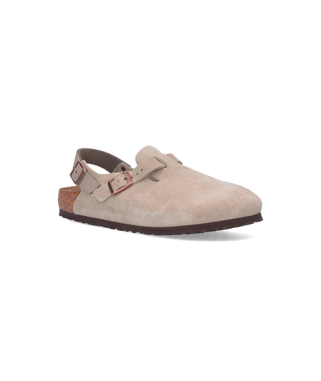 BIRKENSTOCK Бежевые замшевые мюли, фото 2