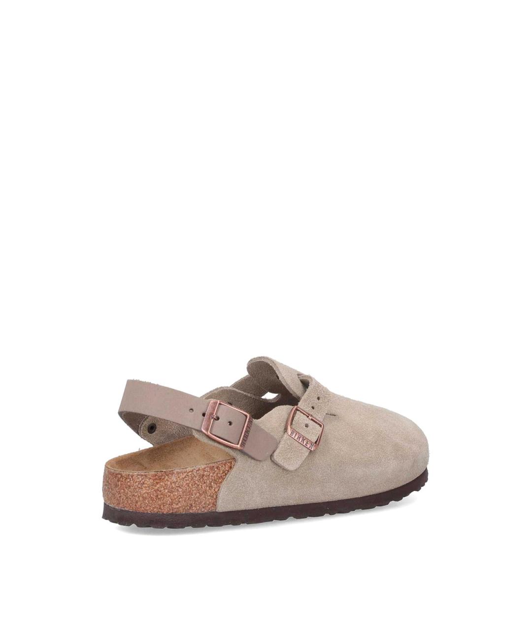 BIRKENSTOCK Бежевые замшевые мюли, фото 4