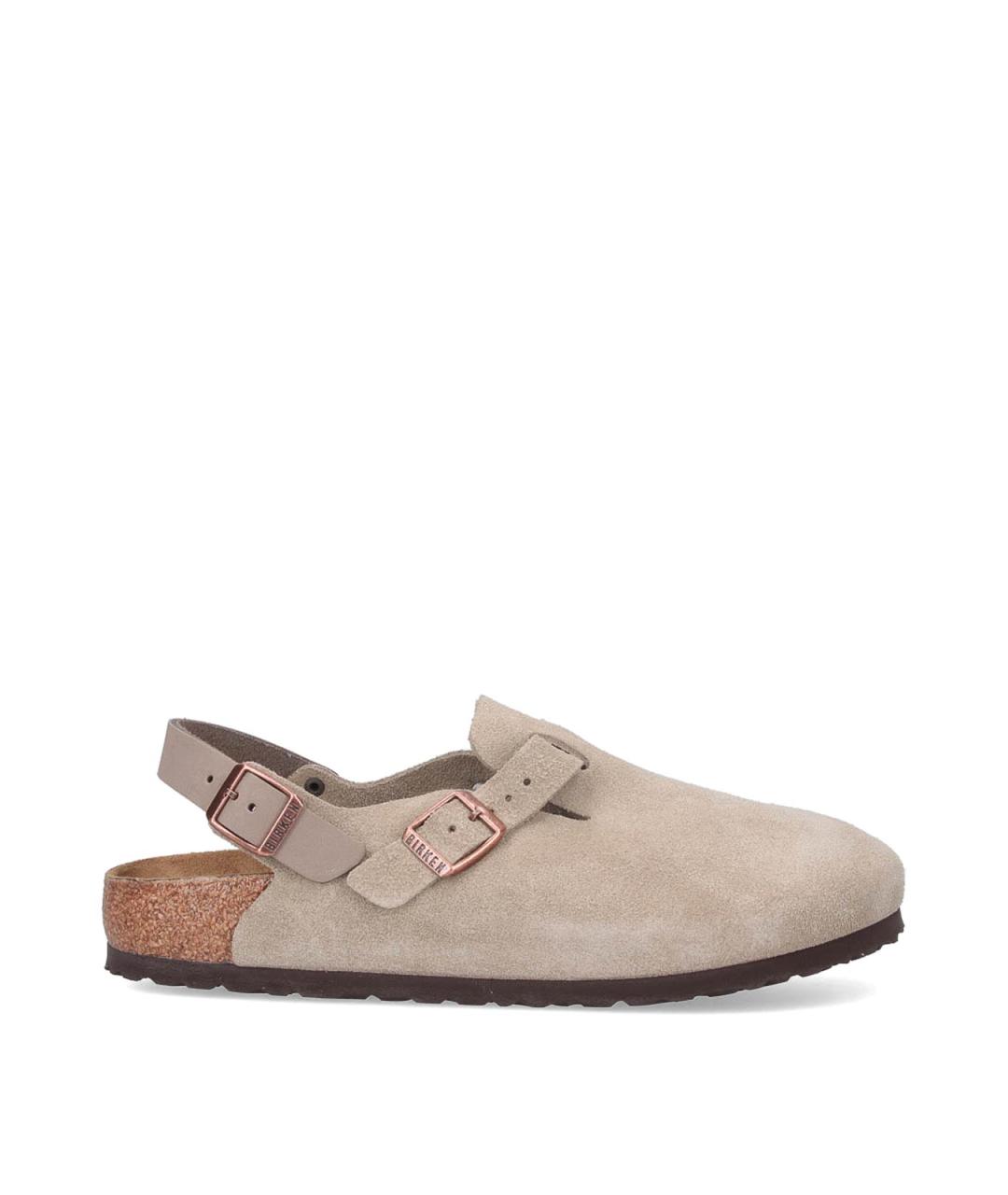 BIRKENSTOCK Бежевые замшевые мюли, фото 1