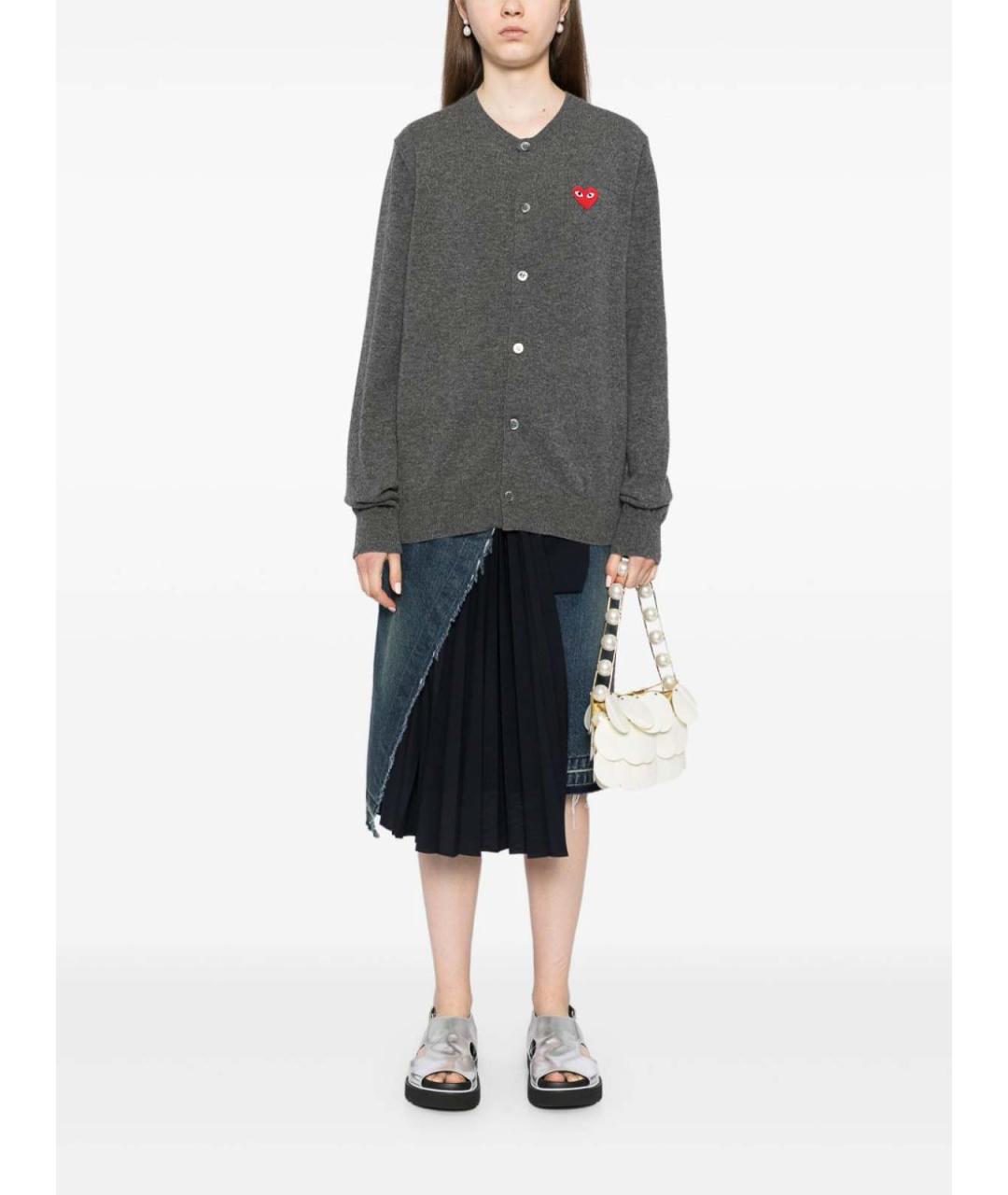 COMME DES GARÇONS Серый хлопковый кардиган, фото 3
