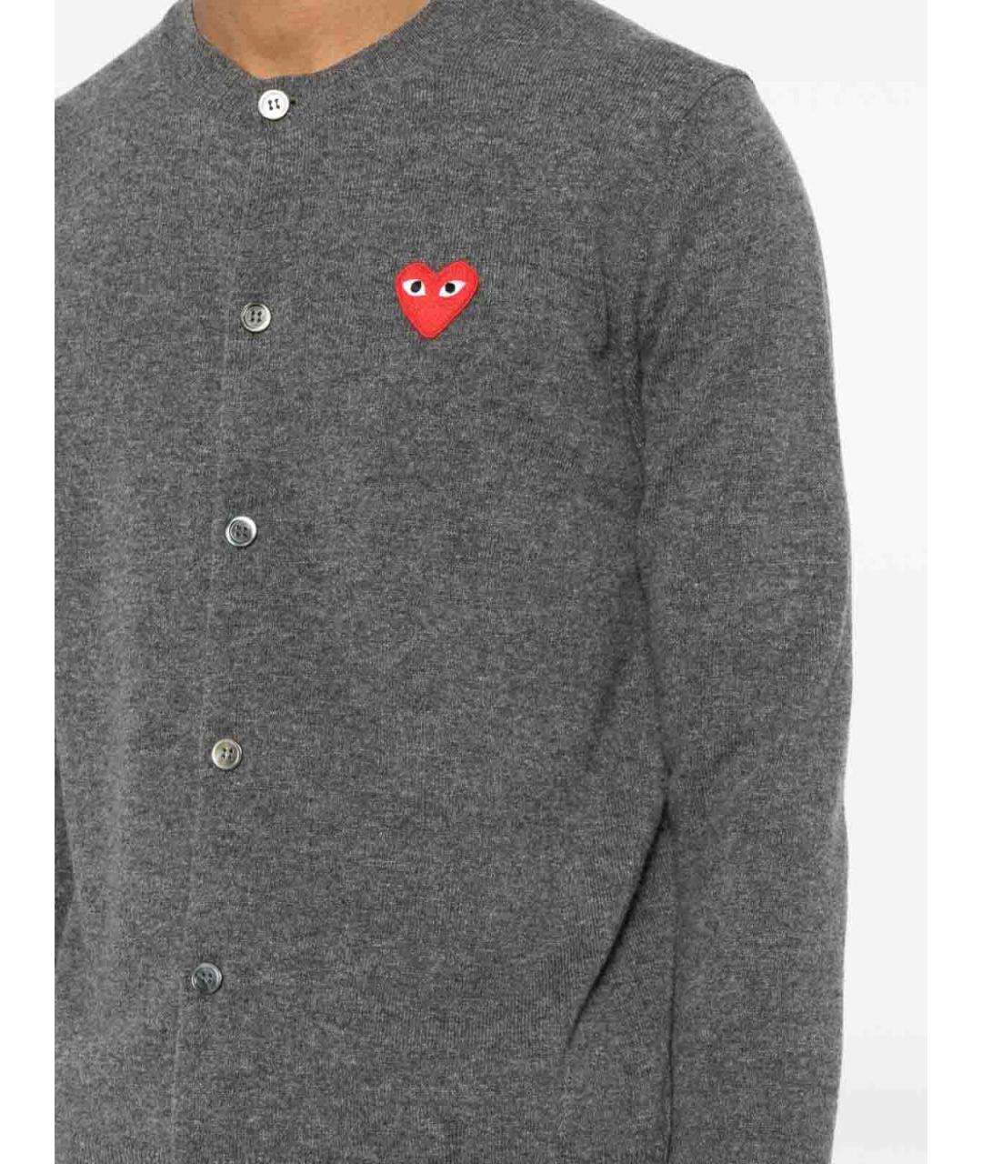 COMME DES GARÇONS Серый хлопковый кардиган, фото 6