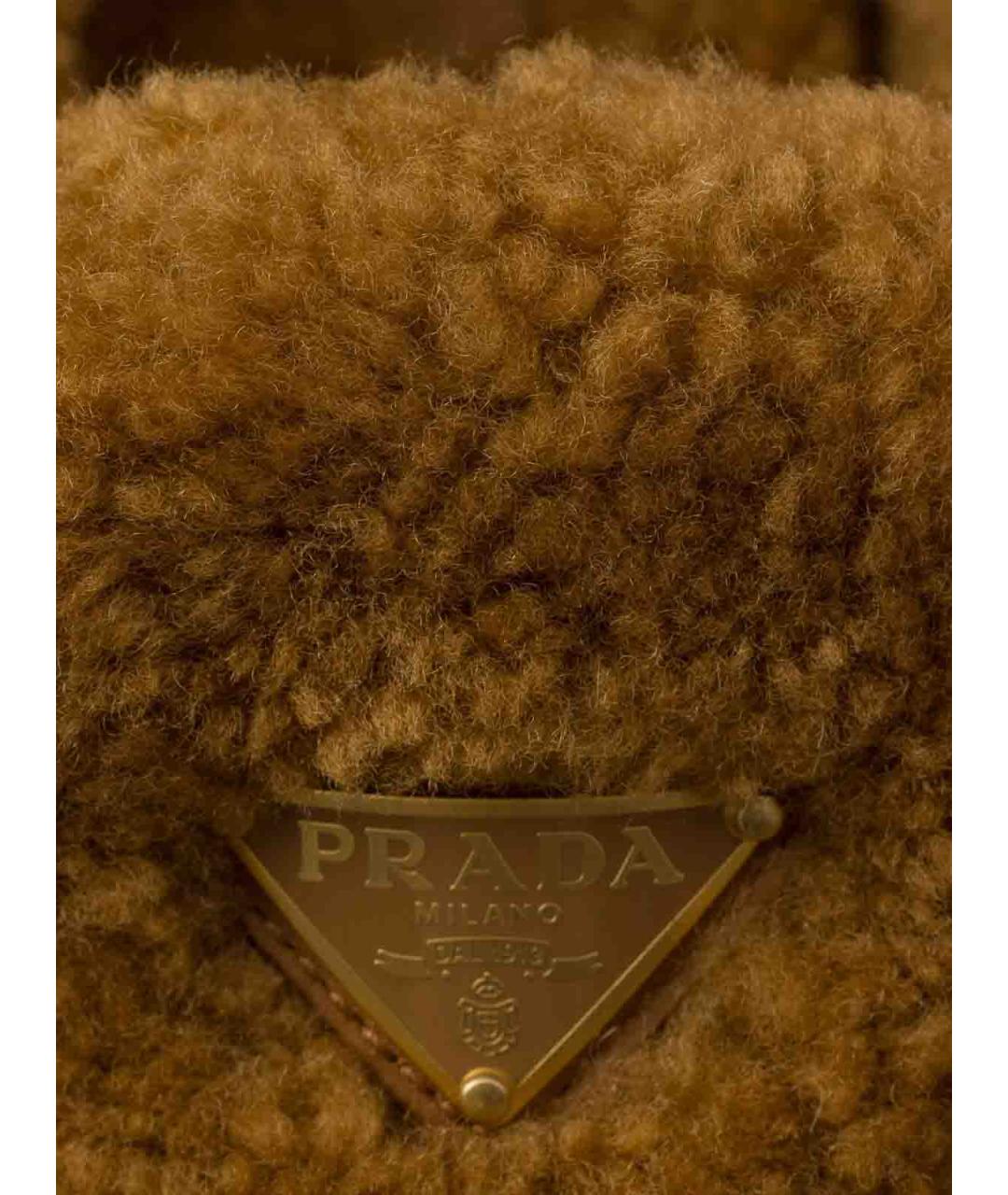 PRADA Бежевые кожаные мокасины, фото 5