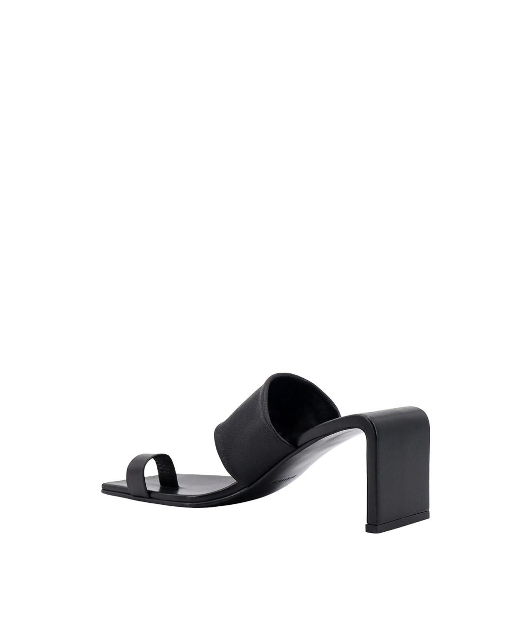 JIL SANDER Черные кожаные сандалии, фото 3