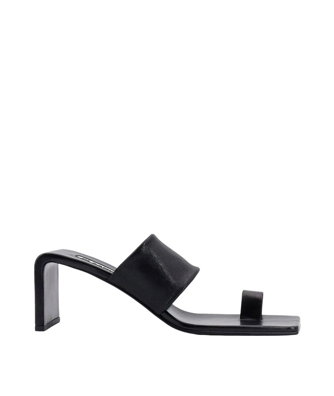 JIL SANDER Черные кожаные сандалии, фото 1