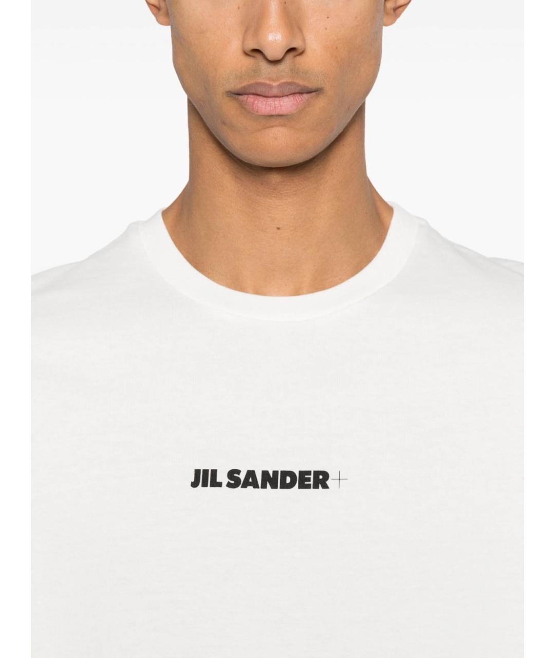 JIL SANDER Белая хлопковая футболка, фото 3