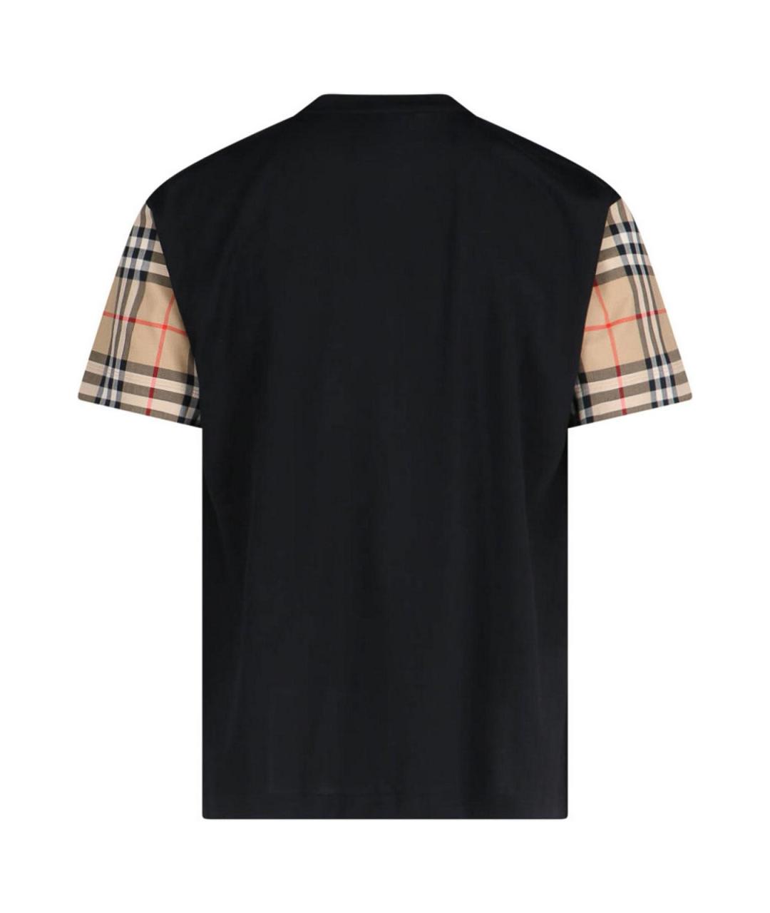 BURBERRY Черная хлопковая футболка, фото 2