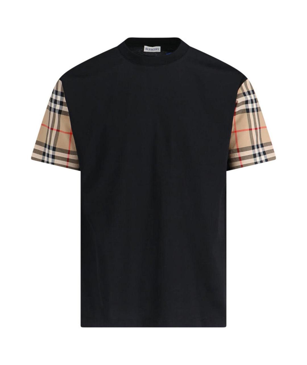 BURBERRY Черная хлопковая футболка, фото 1