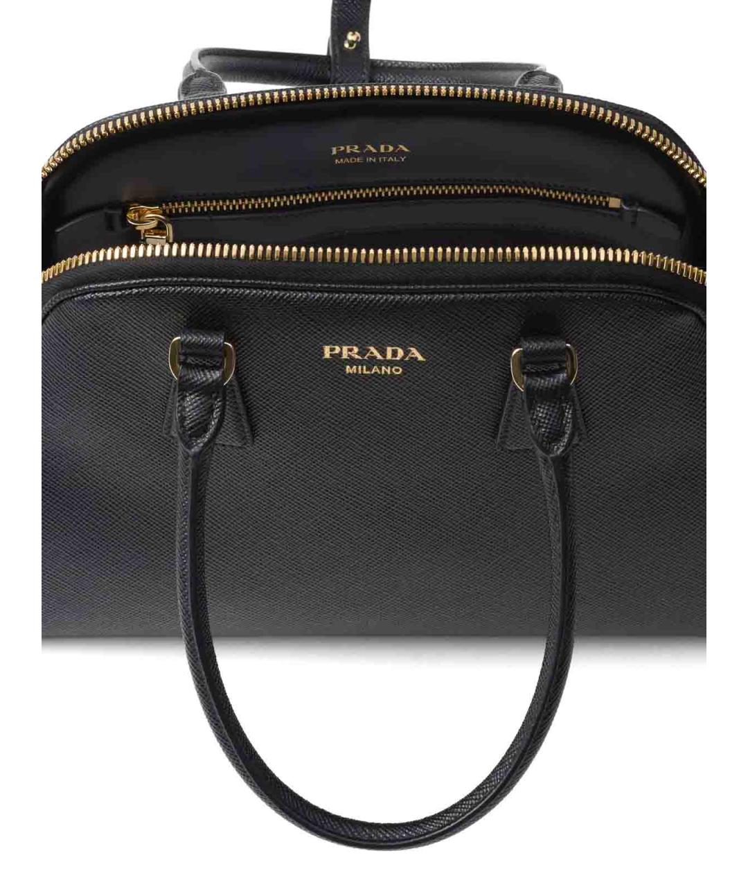 PRADA Черная кожаная сумка тоут, фото 4