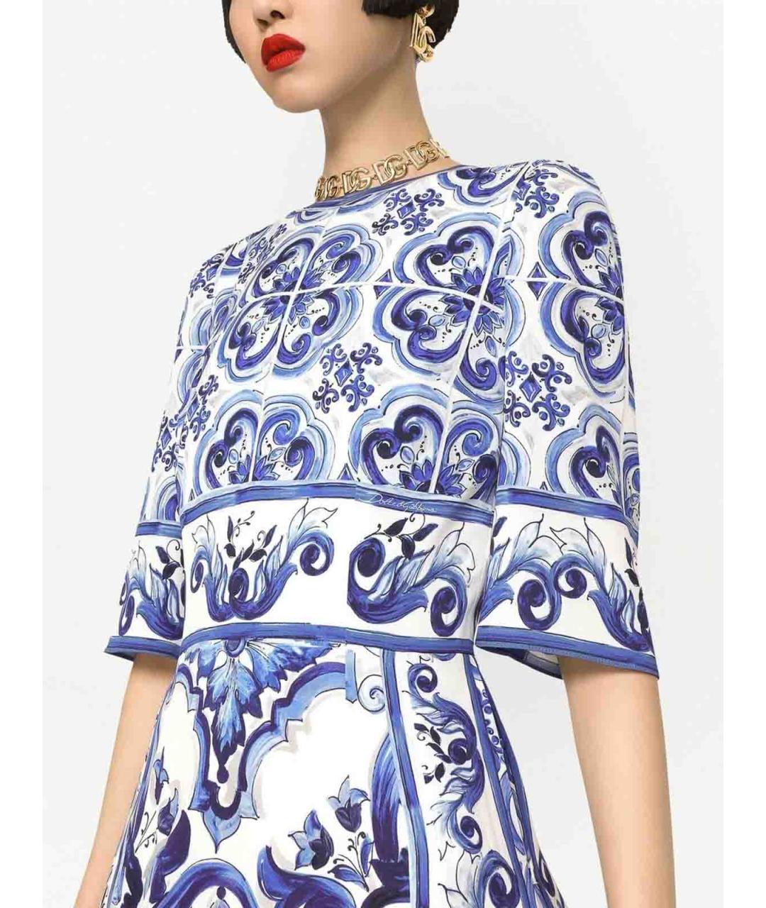 DOLCE&GABBANA Синее повседневное платье, фото 5