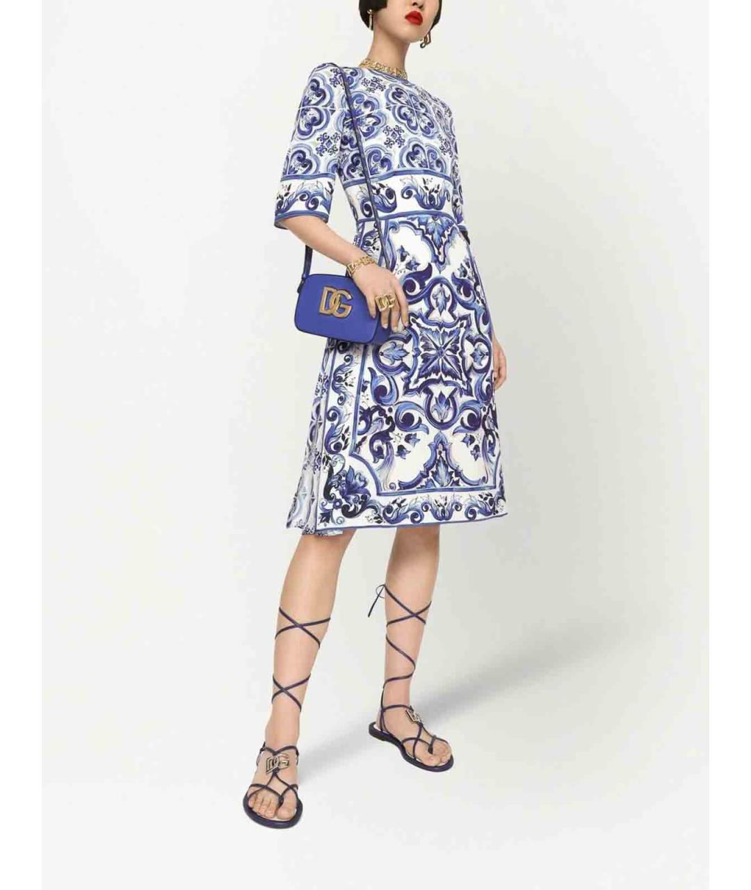 DOLCE&GABBANA Синее повседневное платье, фото 2